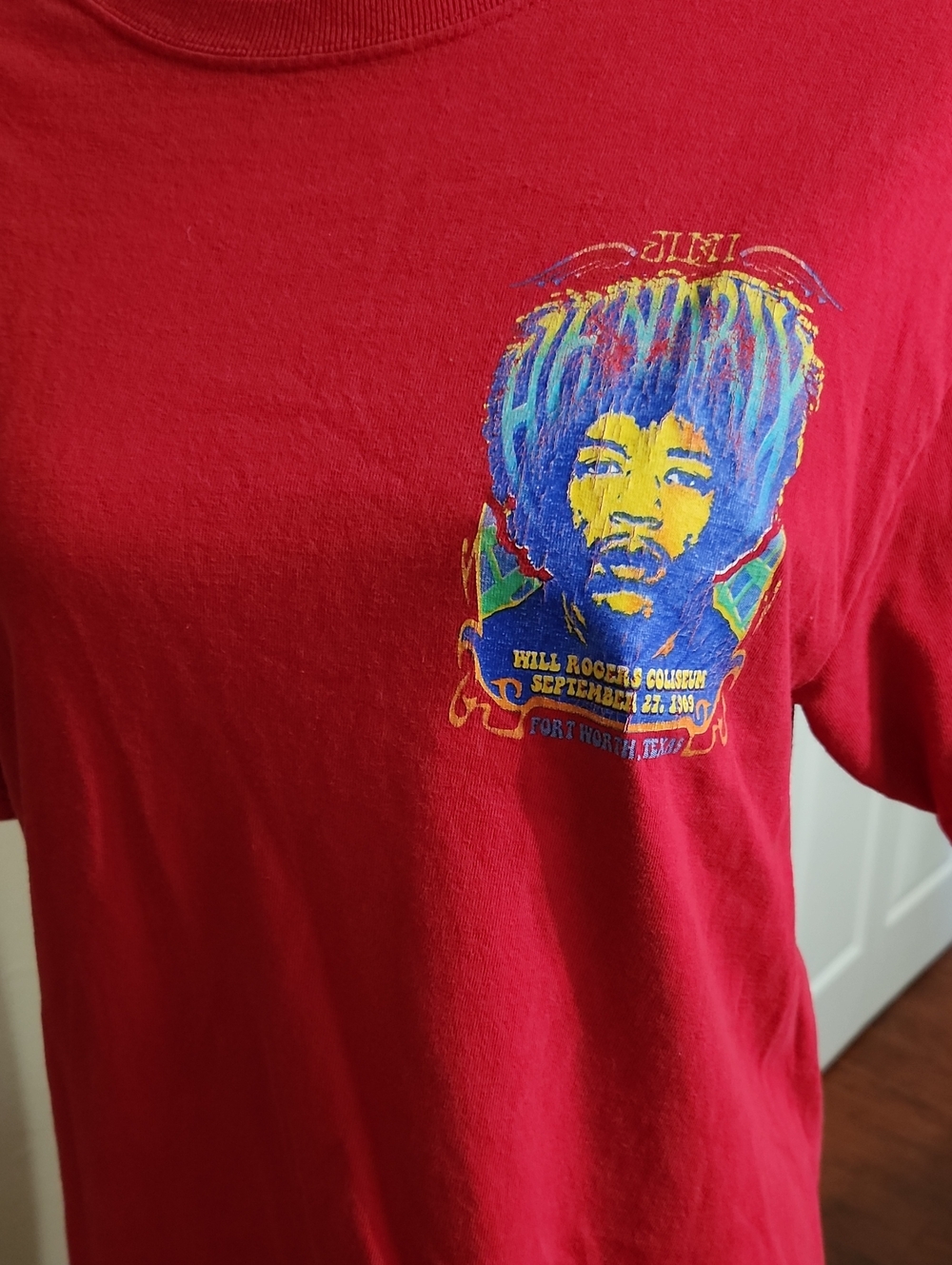Jimi Hendrix 1969 Concert Red graphic short- sleeve Tee